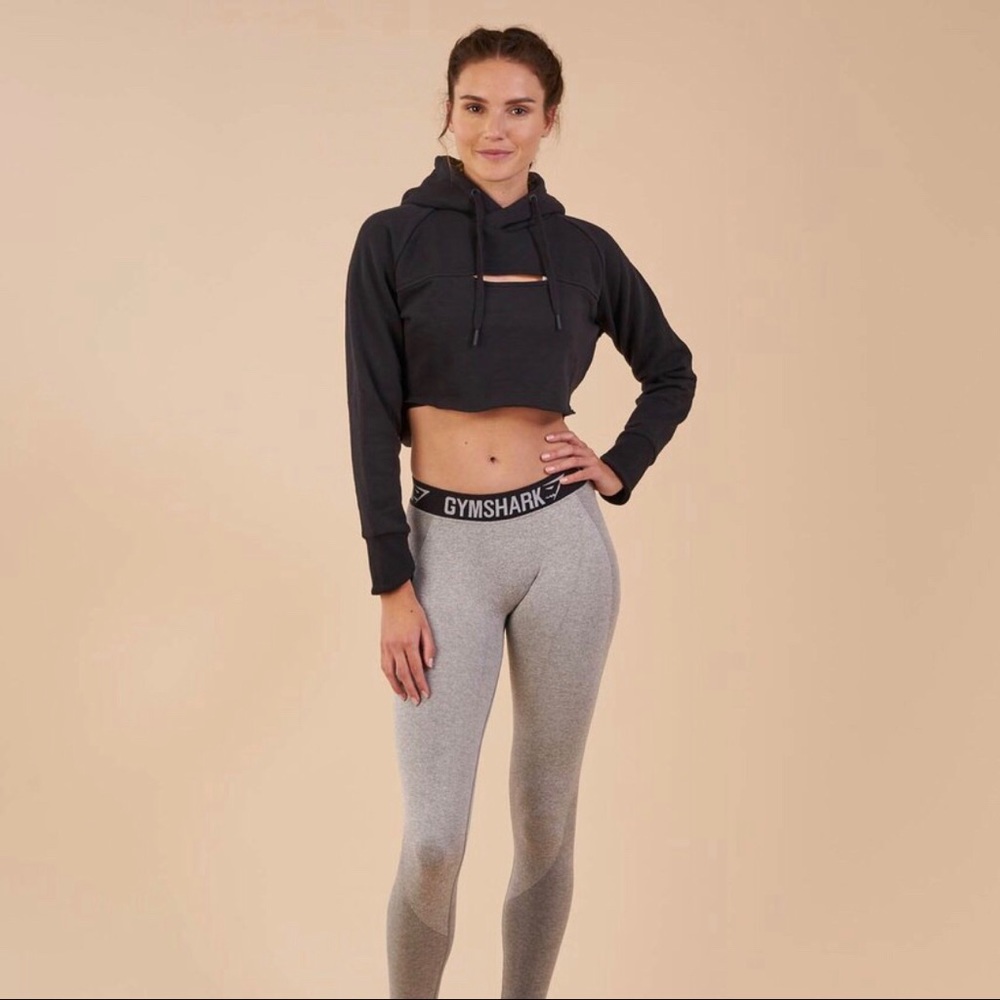SOLD-Gymshark raw edge cropped hoodie